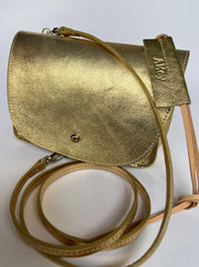 Leather Gold and Silver Crossbody Fanny Pack Leon | Akey